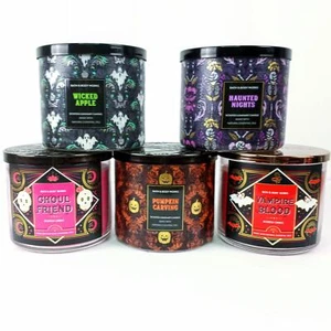 Bath & Body Works Halloween 2021 3-Wick Candles Complete Set of 5 Brand New - Picture 1 of 6