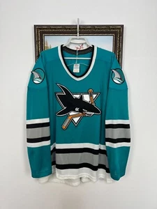 Vintage 90's CCM San Jose Sharks NHL Jersey Mens Shirt Rare Ice Hockey Size XL - Picture 1 of 13