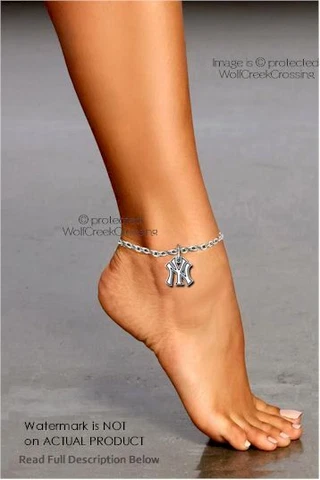 NEW YORK YANKEES ANKLE BRACELET - MLB ADJUSTABLE 10" ANKLET - FREE SHIP    #B' Cover