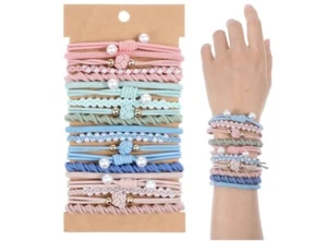 Lot of 20 pink and blue hair elastic bands, new - Picture 1 of 1