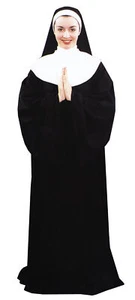 ADULT RELIGIOUS CATHOLIC NUN SISTER BALCK ROBE HABIT COSTUME AC45 - Picture 1 of 1