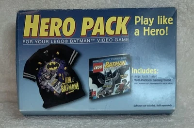 LEGO BATMAN HERO PACK YOUTH LARGE T-SHIRT AND MULTI PLATFORM GAMING GUIDE TRU - Image 1 of 4