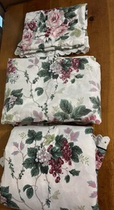 Vtg. Waverly Pleasant Valley Floral FULL Flat & Fitted Sheet 1 Pillowcase 3 pc - Picture 1 of 8