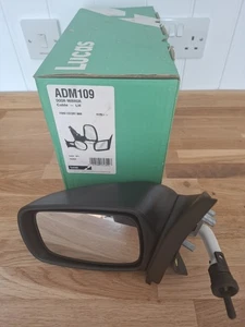 Ford Escort Mk6 1995 On LH Passenger Side Cable Operated Door Mirror - Lucas - Picture 1 of 24