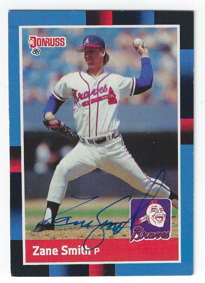 ZANE SMITH ATLANTA BRAVES SIGNED CARD BOSTON RED SOX EXPOS PITTSBURGH PIRATES - Image 1 of 1