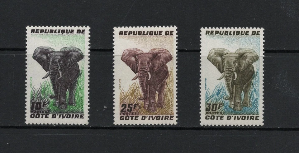 S8628   Ivory Coast   1959   fauna,  elephant   3v.   MNH Foto 1 de 1