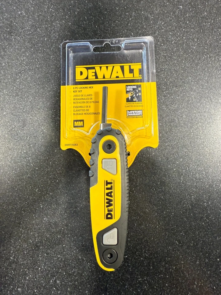 DeWalt DWHT70263 Ergonomic Push Button Locking Folding Metric Hex Key Set - Image 1 of 1