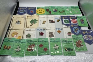 Lot of 30 Vintage NEW OLD STOCK Embroidered Iron Sew On Applique Hippie 70s/80s - Picture 1 of 13