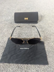 DOLCE & GABBANA DG2235 028G Gold Pilot Logo Women's Sunglasses - Picture 1 of 8