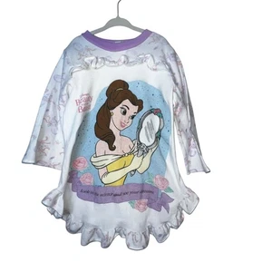 Vintage 90 Disney Die Schöne und das Biest Prinzessin Belle Spiegel Rüschen Mädchen Nachthemd - Bild 1 von 8