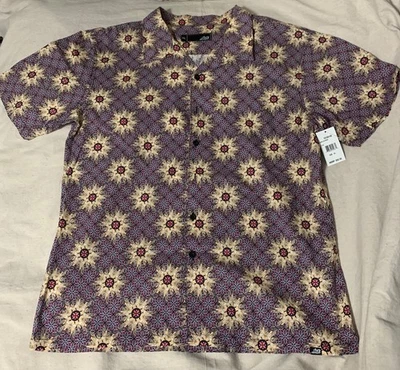 Camisa manga corta con botones LOST talla L $50 geométrica Sunburst psicodélica nueva con etiquetas Foto 1 de 4