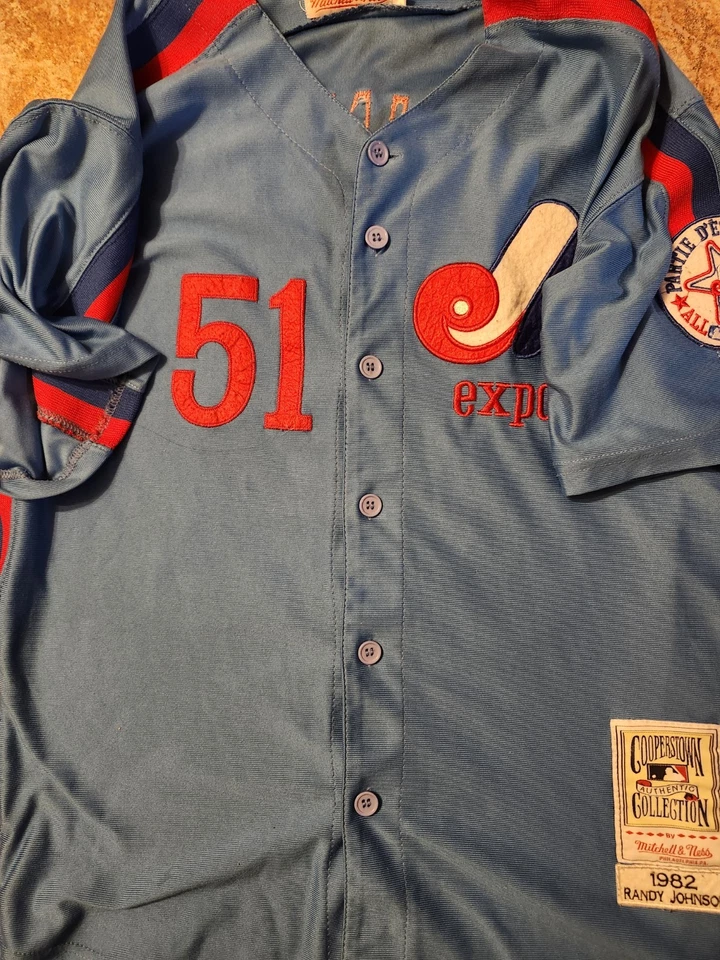Randy Johnson 1982 Montreal Expos Cooperstown Blue Jersey w/ All Star Patch - Image 1 of 4