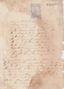 Puerto Rico Blue 1 Peseta 25ct 1874 Tax Stamp Legal Document without reviewing - Picture 1 of 2
