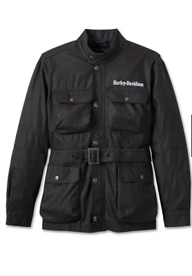 Harley Davidson #1 骑行夹克男式 M 码黑色腰带限量版全新带标签  — 第 1/4 张图片