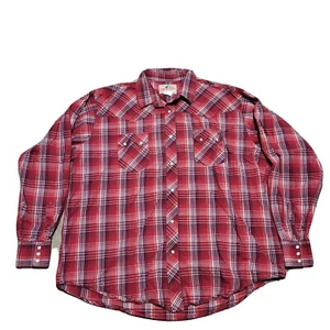 Wrangler Pearl Snap Shirt Western Plaid Long Sleeve Button Up Top Size 2XLT Tall - Picture 1 of 8