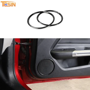 Interior Door Speaker Ring Cover Trim Frame for Ford Mustang 2015+ Carbon Fiber - Picture 1 of 7