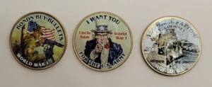 Erster Weltkrieg JFK colorierte Half-Dollars Set mit 3 Münzen - Bild 1 von 2