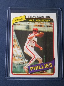 1980 Topps Burger King STEVE CARLTON Philadelphia Phillies Card #210 NEAR MINT