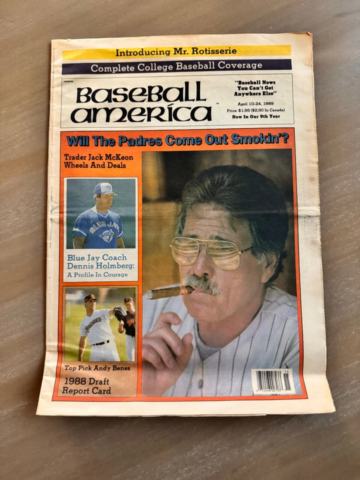 Vintage April 10 1989 Baseball America Magazine Jack McKeon San Diego Padres - Image 1 of 1