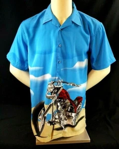 J/E/T STRTWR Men's Button Down Shirt Sky Blue Motorcycle Size XL - Picture 1 of 6