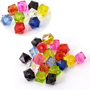 Mixed Acrylic Faceted Cube Spacer, Loose Beads, 10mm, 180 Pack (2mm Hole) - Picture 1 of 1