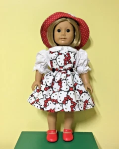 18 inch doll clothes will fit American girl type dolls handmade hello kitty - Picture 1 of 5