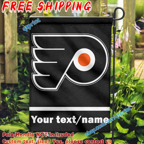 Custom Name Text Philadelphia Flyers Garden Flag Double Sided 12x 18" Fans Gift Cover