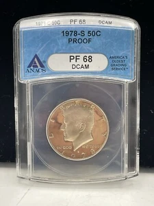 1978-S KENNEDY HALF DOLLAR PF68 DCAM ANACS Graded COIN - Picture 1 of 6