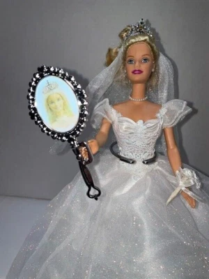 Vestido Brillante Princesa Novia Barbie '00 Edición Diseñador, Música Corpiño Azul #28251 Foto 1 de 4