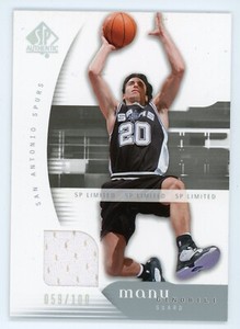 2005-06 SP Authentic Manu Ginobili Jersey #59/100 Spurs