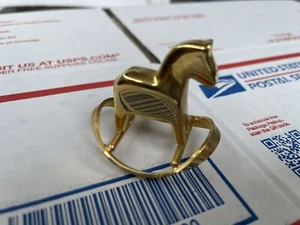 GOLD PLATED SWEDISH DALA HORSE SWEDEN - Picture 1 of 9