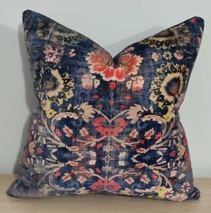 Linwood Omega Prints Genie Blue & Omega Velvet Cushion Cover 43x43 cm - Picture 1 of 3