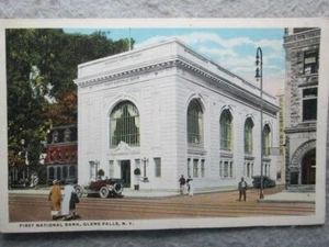 Antique First National Bank, Glens Falls, New York Postcard - Picture 1 of 3