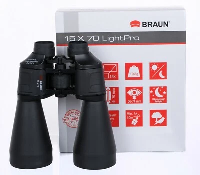 Braun Fernglas 15x70 LightPro mit Tragetasche und Riemen 15-fache Vergrößerung - Bild 1 von 4