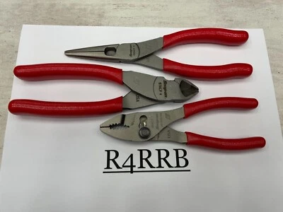 Snap-on Tools EE. UU. NUEVO 3 piezas ROJO agarre suave mezcla alicates conjunto 46ACF 196ACF 87ACF Foto 1 de 4