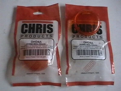 2x Chris Products DHD5A Deuce-Style Turn Signal Lens Amber Harley Davidson - Image 1 of 2