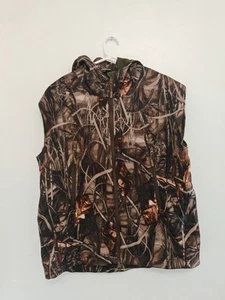 Realtree Type Hooded Gilet 2XL Overshirt Vest Camouflage Brown Full Zip  - Picture 1 of 10