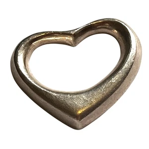 Mexico Vintage Sterling Silver Open Heart Pendant - Silver 925 MEX - Picture 1 of 7