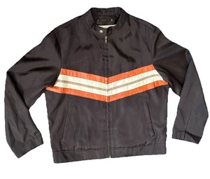 Wilson’s Leather Cycle Herren schwarz Cafe orange gestreift Racer Motorrad Jacke L - Bild 1 von 16