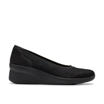 Clarks Womens Suttyn Kaylie Black Leather Casual  Shoes - Image 1 of 4