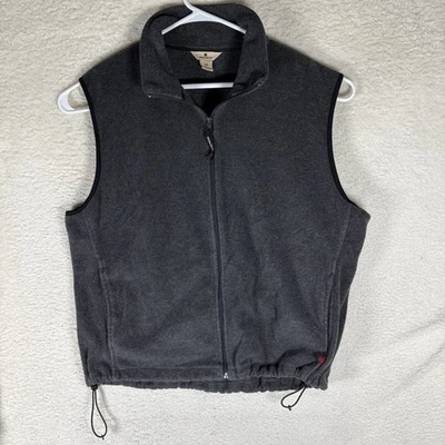 Woolrich Fleece Vest Mens XL Gray Full Zip Pockets Cinch Waist Mock Neck - Image 1 of 4