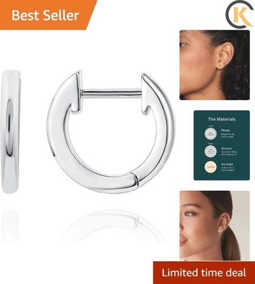 Brazalete enchapado en oro de 14K | Pendientes Huggie de oro para mujer | Pendientes delicados... Foto 1 de 4