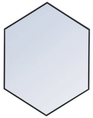 Elegant Lighting MR4430 Decker 29-1/4" W x 40" H Geometric Framed - Black - Image 1 of 4