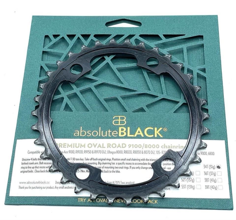 Corrente de estrada Absolute Black Premium OVAL para Shimano 8000/9100 - Imagem 1 de 4