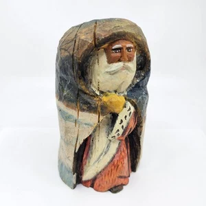 Vintage A Costanza SILVESTRI Carved Wood Resin SANTA Signed With Tags - Bild 1 von 8