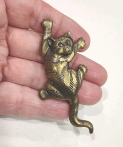 Broche prendedor vintage GT JJ 1988 firmado gato 3", K15 - Imagen 1 de 7