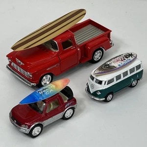 Kinsmart Surfboard Lot VW Volkswagen Bus PickUp Toyota RAV 4 Cabriolet 1:64 1:32 - Picture 1 of 15