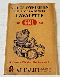 Notice Entretien Moteur LAVALETTE GML 50 & 60 Bivitesse  - Non Daté. - Picture 1 of 6