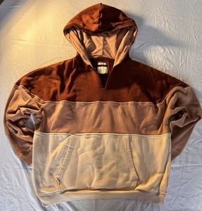 Superweicher American Eagle Fleece Hoodie Gr. M Color Block Kapuzenpullover - Bild 1 von 13