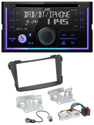 JVC MP3 USB 2DIN DAB Bluetooth CD Autoradio für Hyundai i40 VF ab 2011 schwarz - Bild 1 von 4